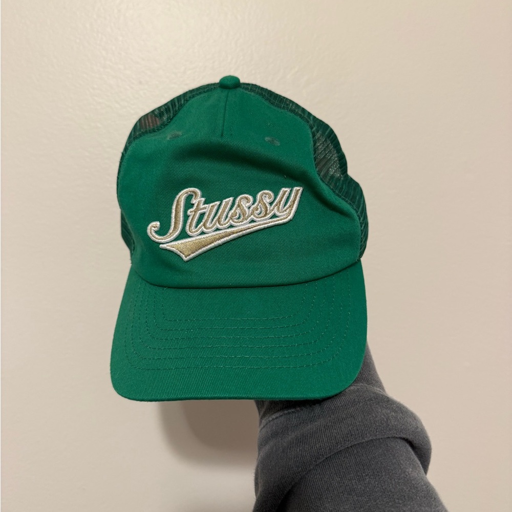 Stussy Low Profile Green Trucker Hat